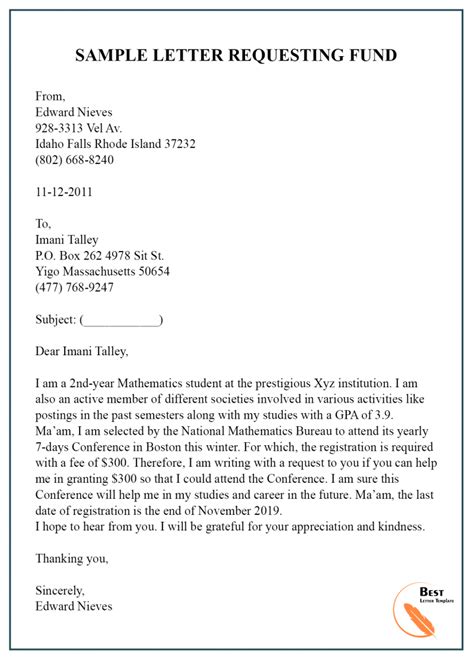 How to Write a Letter Requesting Financial .